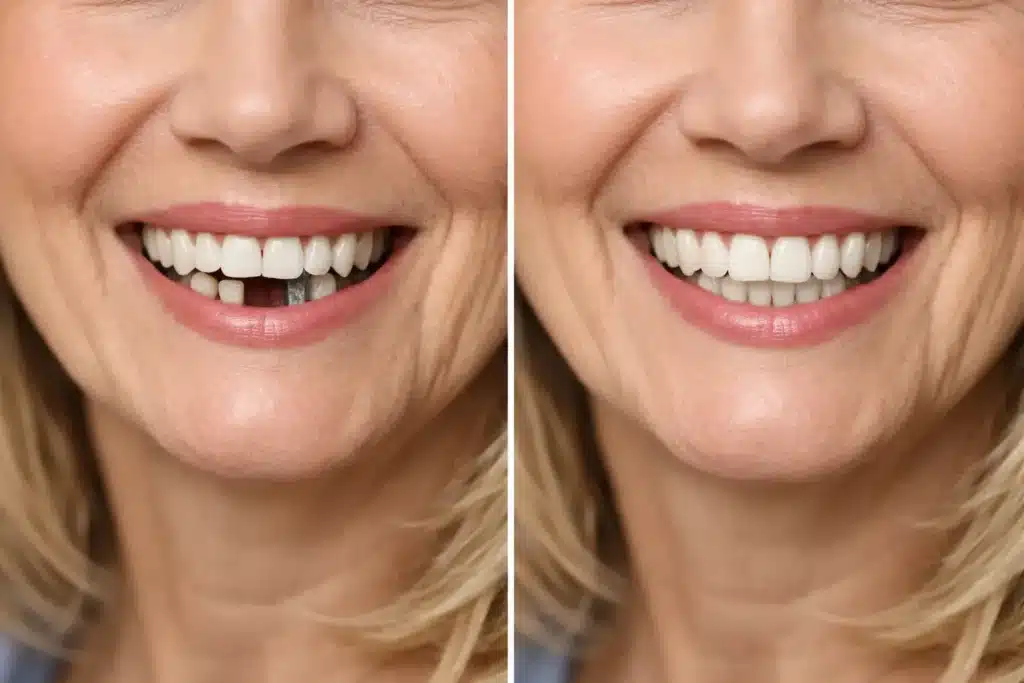 Dental implant before after example real