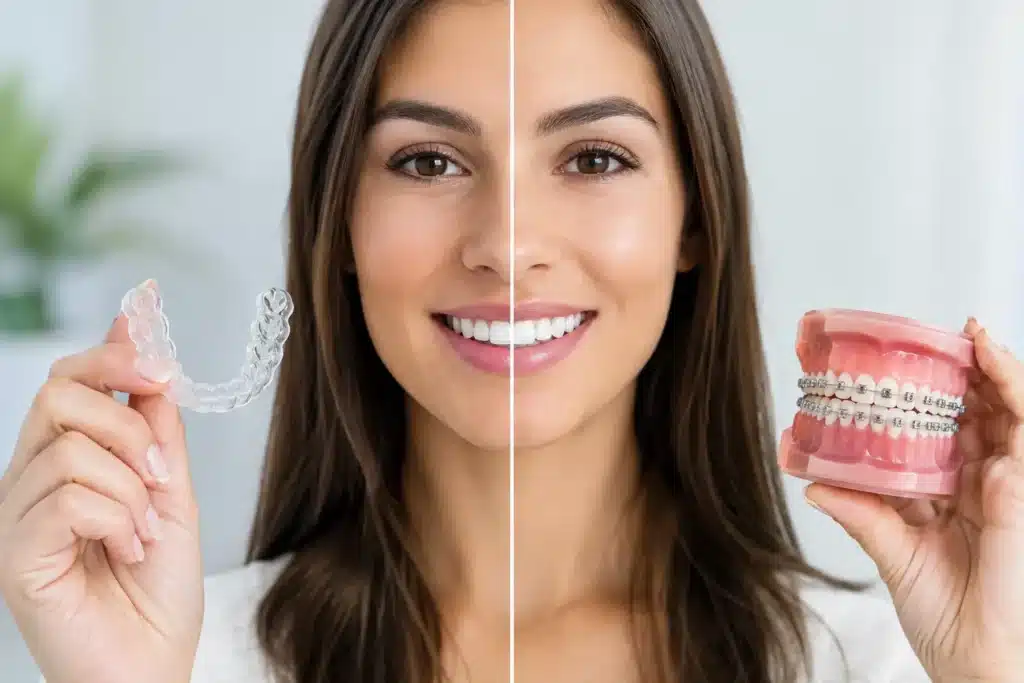 ¿Alineadores transparentes versus brackets?
